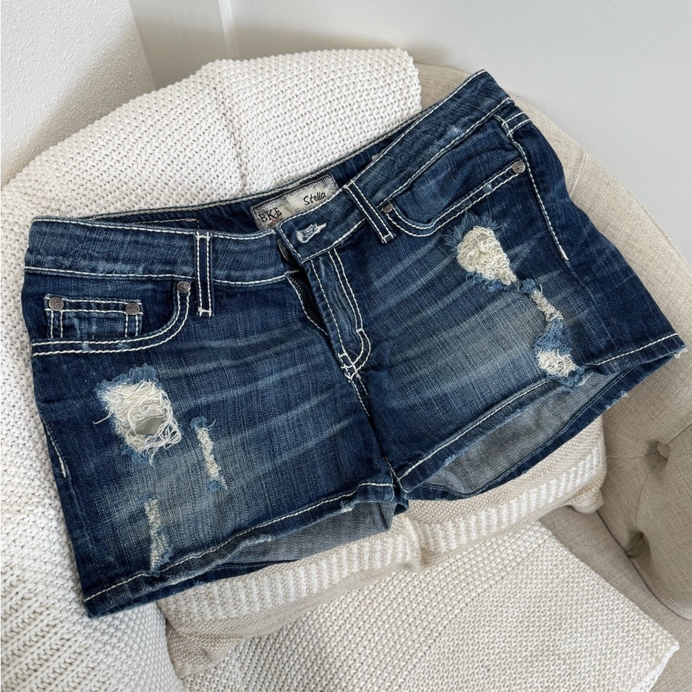 Distressed Denim Shorts